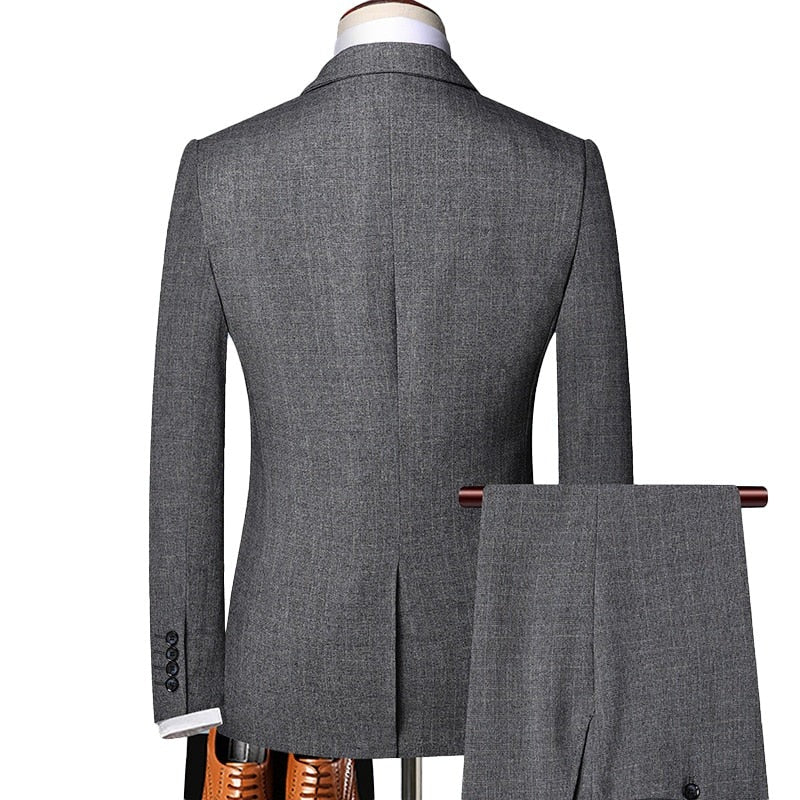 Henry | Classic plaid formal business slim 3-piece suit