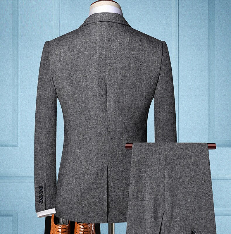 Henry | Classic plaid formal business slim 3-piece suit