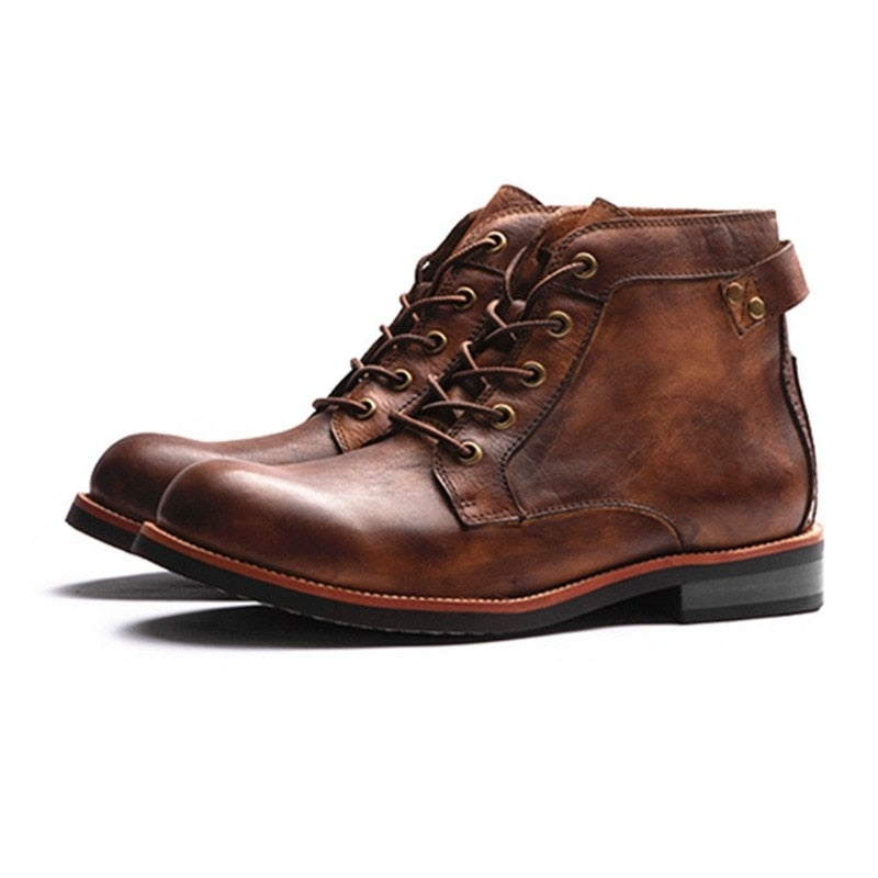 Jack | Leather high comfortable retro cowboy boots