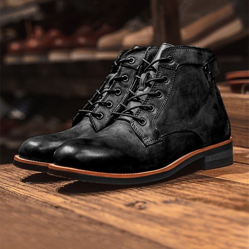 Jack | Leather high comfortable retro cowboy boots