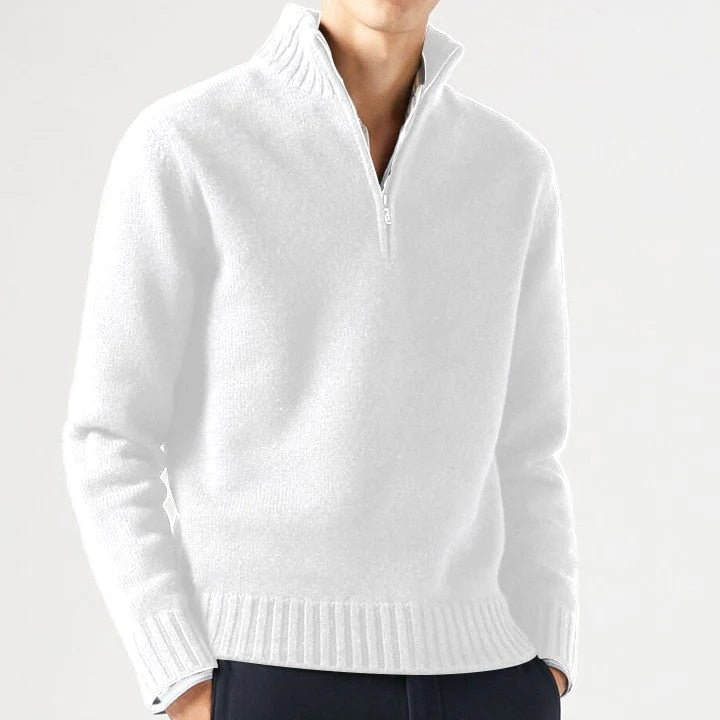 Louis | Warm cashmere zipper turtleneck sweater