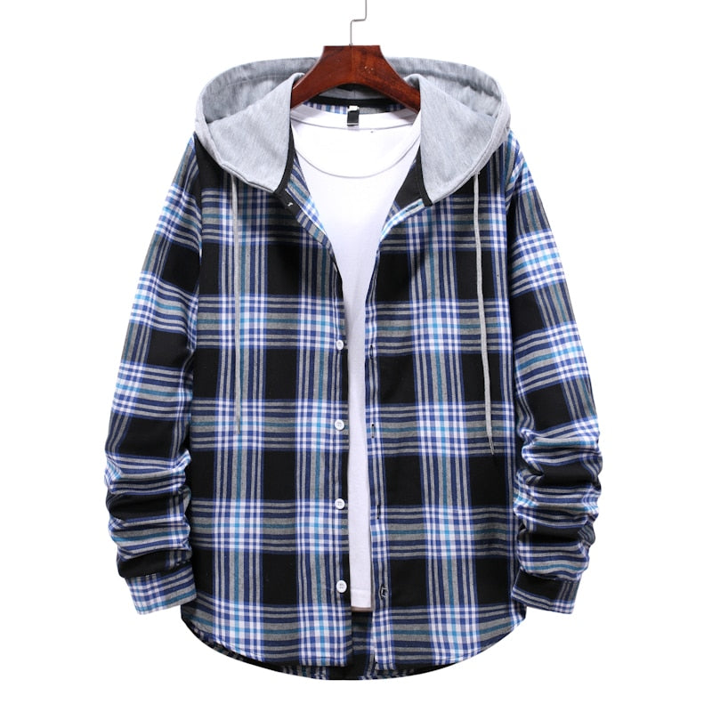 Finn | Hooded plaid shirt