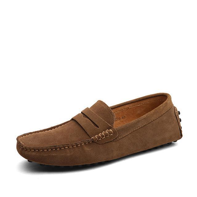 West Louis™ Loafers Moccasins Slip On Men Flats Khaki / 6.5 - West Louis