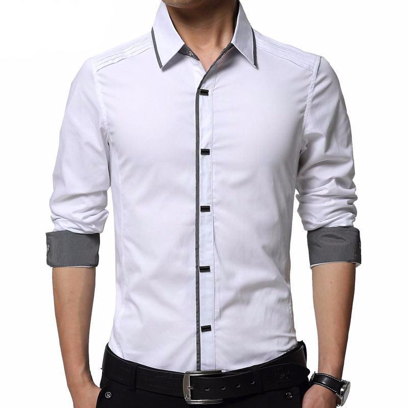 West Louis™ High Quality Men Slim Fit Dress Shirt  - West Louis