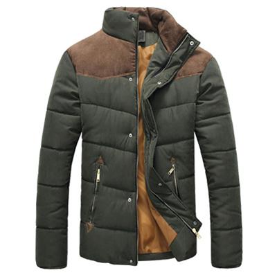 West Louis™  Banded Collar Padded Down Jacket Navy Blue / M - West Louis