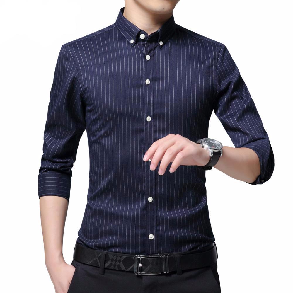 West Louis™ Business Men Striped Dress Shirt  - West Louis