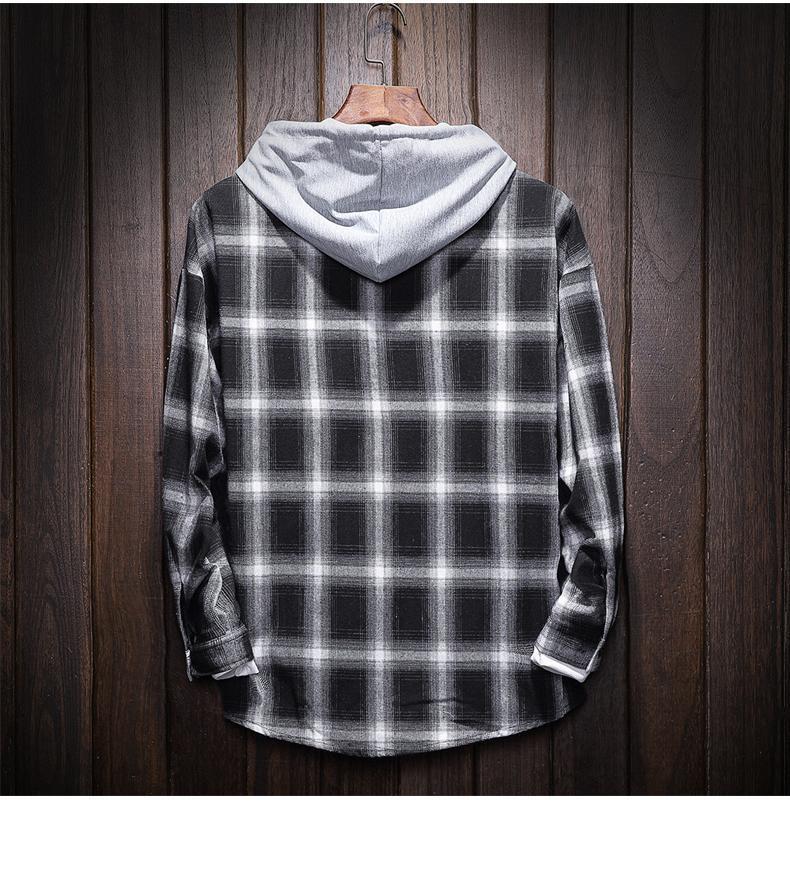 Louis | Plaid casual hooded shirt