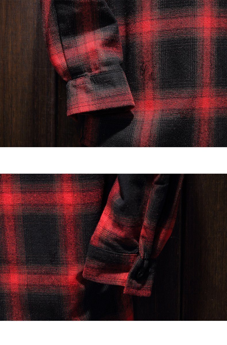 Louis | Plaid casual hooded shirt