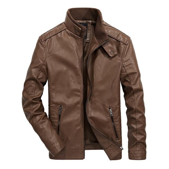 West Louis™ Classical Motorcycle Men Leather Jacket  - West Louis