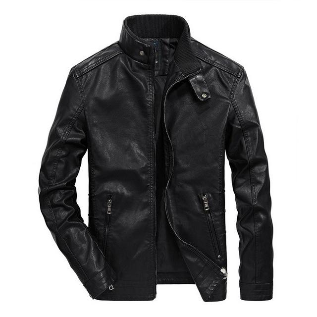 West Louis™ Classical Motorcycle Men Leather Jacket  - West Louis