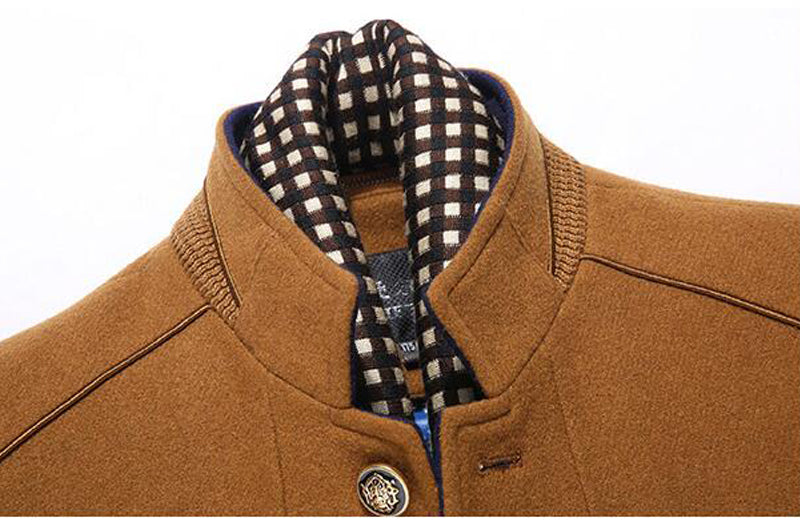 Louis | Wool cashmere detachable scarf coat