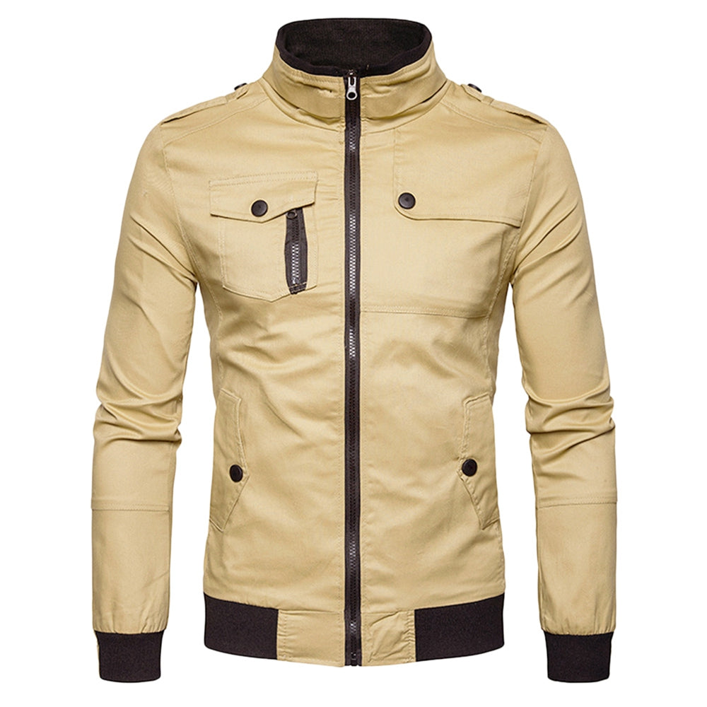 Louis | Epaulet design pockets zip-up jacket