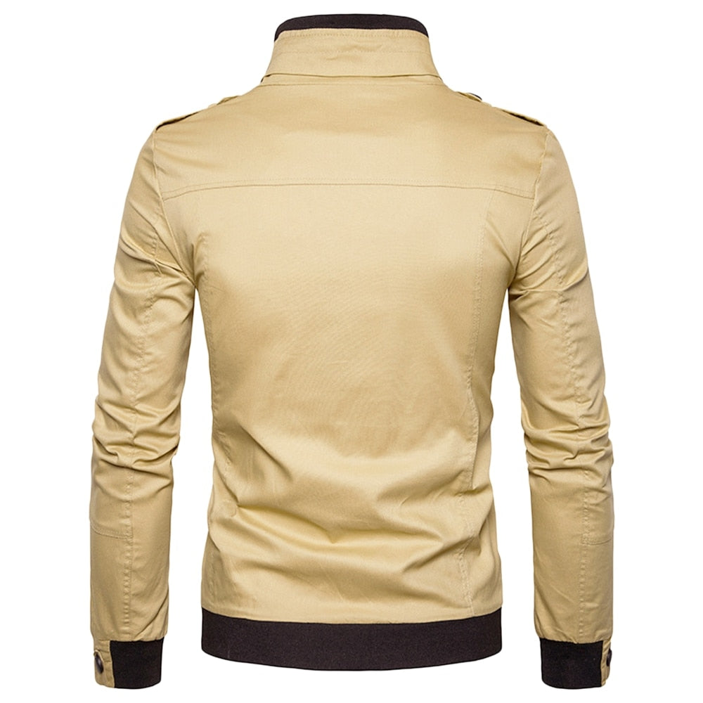 Louis | Epaulet design pockets zip-up jacket