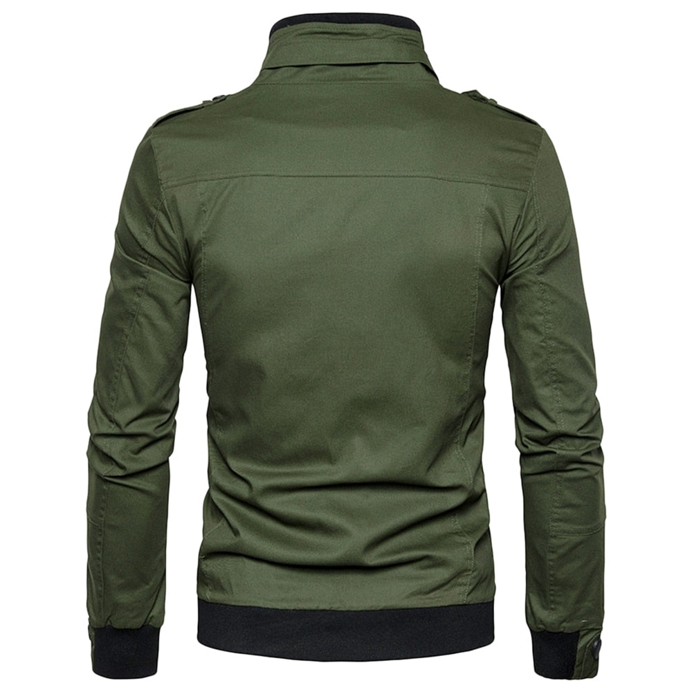 Louis | Epaulet design pockets zip-up jacket