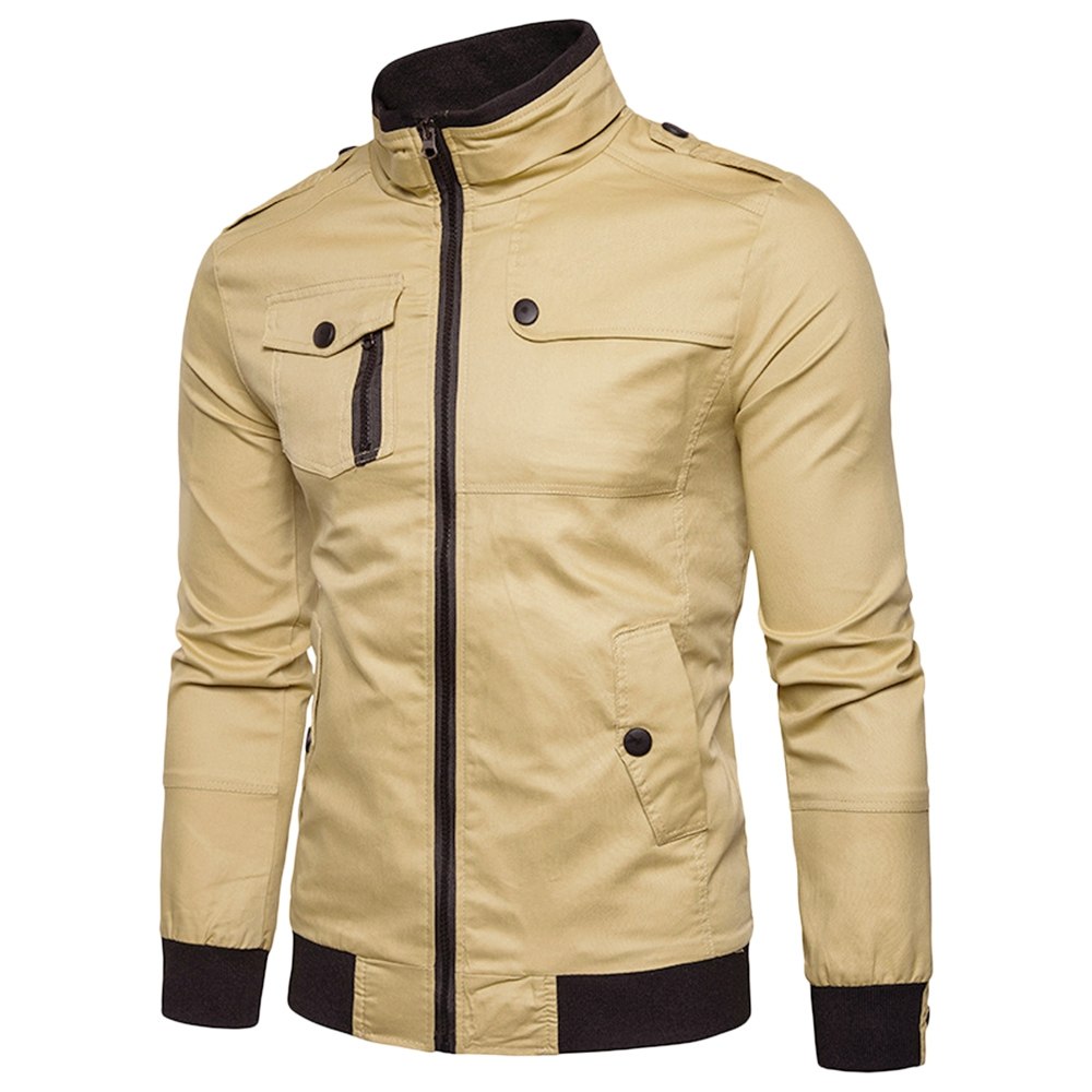 Louis | Epaulet design pockets zip-up jacket