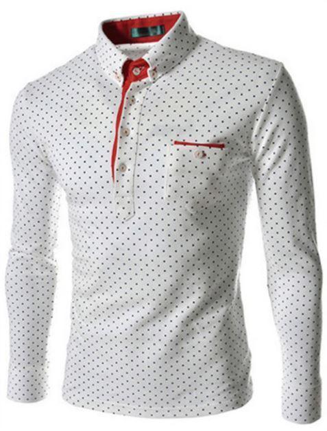 West Louis™ Polka Dot shirt collar Slim Fit Dress Shirt  - West Louis